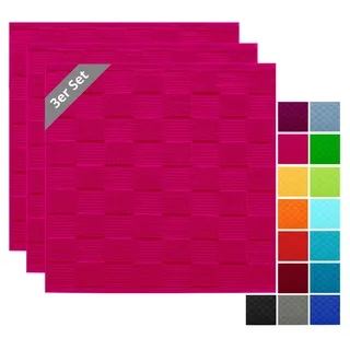 Lashuma Geschirrtücher 100% Baumwolle - Küchenhandtücher & Geschirrhandtücher 50x50 cm Waffelpique & Frottee Pink - Purpur, 3er Set