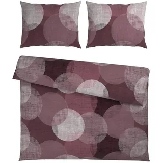 Esposa Bettwäsche , Mauve , Textil , Kreise , 200x200 cm , Oeko-Tex® Standard 100, Oeko-Tex® Made IN Green , pflegeleicht, hautfreundlich , Heimtextilien, Bettwäsche & Leintücher, Bettwäsche, Flanell-Bettwäsche