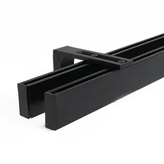 Deco-Raum Gardinenschiene 2-lauf Loft , Schwarz , Metall , 140 cm , Heimtextilien, Vorhänge, Vorhangschienen, Flächenvorhangschienen