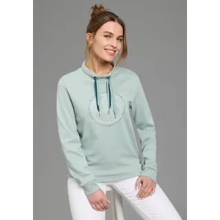 Sweatshirt KANGAROOS, Damen, Gr. 44/46, türkis, Sweatware, Obermaterial: 100% Baumwolle, bequem hüftbedeckend, Rippbündchen, Sweatshirts Sweatshirt, mit Metalllabel, hüftbedeckende Länge, auch in großen Größen
