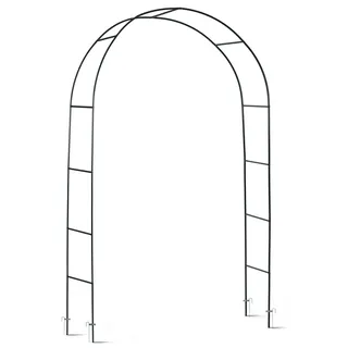 Plonos Rosenbogen Rankhilfe 240 cm Kletterpflanzen Rosenspalier 4 Erdanker Stahl Pulverbeschichtet Witterungsbeständig UV Beständig Schwarz