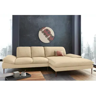 W.Schillig Ecksofa »enjoy&MORE, Designsofa, bequem, zeitlos und elegant, L-Form« Sitztiefenverstellung, Füße bronze pulverbeschichtet, Breite 310 cm, beige