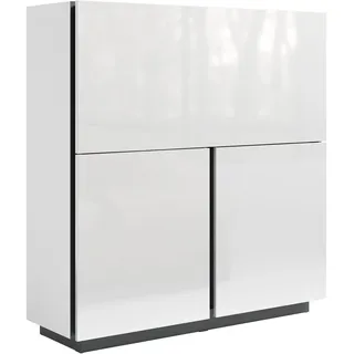 byLIVING "IDAHO", weiß, Hochglanz, 2 Türen, 1 Klapptür, 3 Fächer, Griffnut, B: 120 cm,