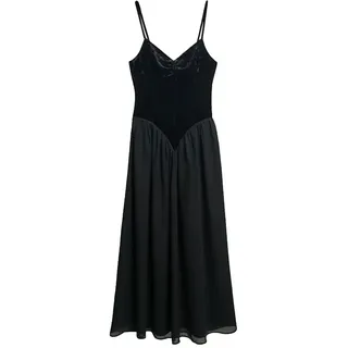 Superdry Lbd Velvet Corset Midikleid - Black - S