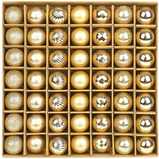 DERAYEE klein Weihnachtskugeln, 49 Stück 3cm Weihnachtsbaumkugeln Glitter Weihnachtskugeln für Weihnachtsbaum Dekoration,Weihnachtsbaumschmuck(rot und grün) (Gold 49PC)