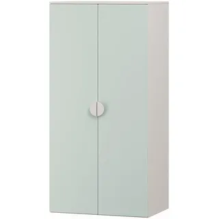 [en.casa] Kinderkleiderschrank Sandnes II. 40 x 123 x 60 cm Holzwerkstoff weiß/mintgrün