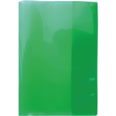 HERMA 19613 Heftumschläge A5 Transparent Grün, 10 Stück, Hefthüllen aus strapazierfähiger, abwischbarer & extra dicker Polypropylen-Folie, durchsichtige Heftschoner Set für Schulhefte, farbig