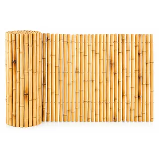 Floordirekt Bambus-Sichtschutzzaun 180 cm hoch x 200cm Naturmaterial Vollrohr Schilfrohrmatte | Schilfmatten Sichtschutz für Balkon, Terrasse oder Garten | Robust und witterungsbeständig