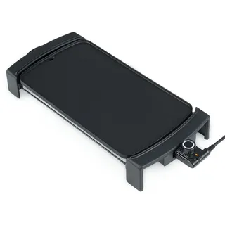 COSTWAY elektrischer Tischgrill 2150W, Grillplatte Teppanyaki Grill mit Antihaftbeschichtung, integriertem Thermostat & herausnehmbarer Auffangschale - Schwarz