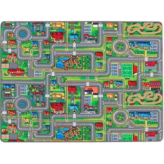 Primaflor-Ideen in Textil Kinderteppich »STREETS, Made in Belgium« rechteckig 5 mm Höhe Straßen-Spiel-Teppich, Straßenbreite ca. 9 cm, Kinderzimmer, bunt