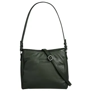 Shopper BRUNO BANANI, Damen, Gr. B/H/T: 27cm x 25cm x 10cm onesize, grün (oliv), Leder, leicht glänzend, unifarben, Taschen Shopper, echt Leder