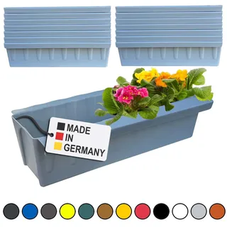 Paletten Blumenkasten 12er-Set Hellgrau Einsatz zum an- & Einhängen Pflanzkasten