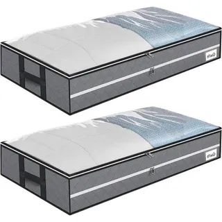Unterbettbox 96l aufklappbar transparent robust - Transparent