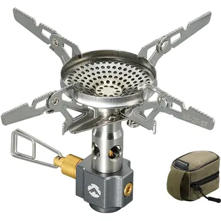 CAMPINGMOON Kompakter faltbarer Kocher mit Mikroregler mit 4Flex ohne Zünder XD-2-NE