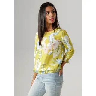 Aniston SELECTED Schlupfbluse mit großem Blätter- und Blumendruck bunt