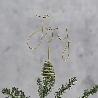 Ginger Ray Weihnachtsbaumspitze Joy, Metall, goldfarben, dekoratives Accessoire