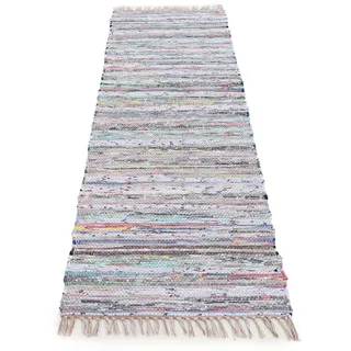 carpetfine Kelim Chindi Wendeteppich 60 x 180 cm Beige