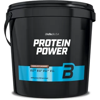 BioTechUSA Protein Power | Mehrkomponenten-Protein mit Kreatin | Mit Molkenprotein, Sojaproteinisolat, Calciumcaseinat | Zucker-, Laktose- und glutenfrei | 4 kg, Schokolade