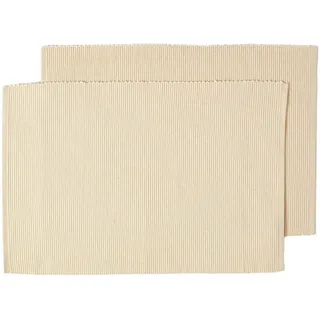 Homescapes Tischset creme im 2er-Set 33/50 cm, 100% Baumwolle , Creme , Textil , Uni , Rechteckig , 33x50 cm , Oeko-Tex® , Heimtextilien, Wohntextilien, Tischwäsche, Tischsets