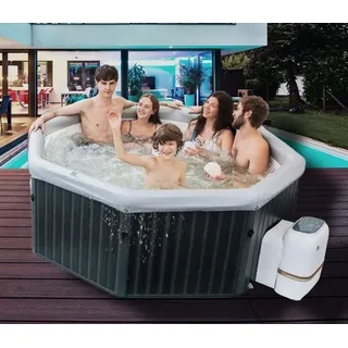 MSPA Whirlpool TUSCANY neu 2025 - XXL 6 Pers. - Outdoor Indoor Pool Spa - 138 Luftdüsen - extra robust - UVC - OZON - 360° Whirlsystem - App WiFi - Grau