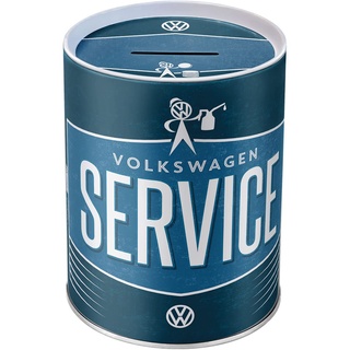 Nostalgic-Art Spardose, 1 l, VW Service – Volkswagen Bus Geschenk-Idee, Sparschwein aus Metall, Vintage Blech-Sparbüchse