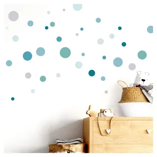 Little Deco Wandtattoo 86 Kreise mint grau blau DL376