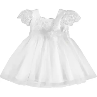 Patinio Festtagskleid , Ecru , Textil , Uni , Gr. 80 , female , Oeko-Tex® Standard 100, Made in Europe , Kurzarm , Babykleidung, Festliche Babybekleidung