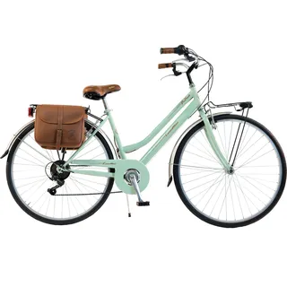 Via Veneto by Canellini Fahrrad Citybike Frau Stahl mit Seitentaschen - Hellgrün 46 - Grün