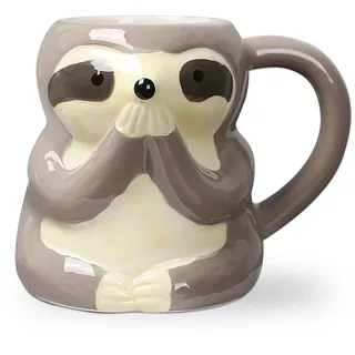 Bocguy Faultier Tasse, Faultier Geschenk, Lustige Tasse, 3D Tasse, Keramik Tasse, Kaffeetasse Keramik, Einzigartige Handgefertigte Faultierbecher Geschenk für Geburtstag, Abschluss, Weihnachten,