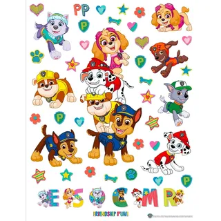 Paw Patrol Freunde Kinderzimmer und Babyzimmer Wandstickers, Wandtattoo für Mädchen und Junge von AG Design | 65 x 85 cm | ADK 2354