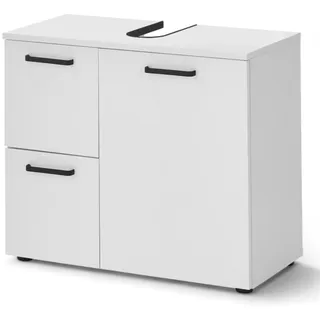 VANICE Badezimmer Waschbeckenunterschrank in Weiß FSC-zertifiziert - Bad Unterschrank Badezimmerschrank mit viel Stauraum - 70 x 60 x 35 cm (B/H/T)