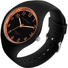 Armbanduhr Damen Analog Quarz Damenuhr mit Silikonarmband Sportuhr Frauen Kinderuhr für Mädchen Jungen Candy Farbe Watch Unisex Uhren Einfach