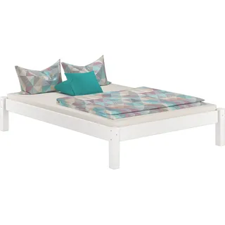 Bettgestell Kiefer weiß Einzelbett 120x200 Massivholzbett Zubehör wählbar V-60.35-12Wohne Zubehör - Weiß