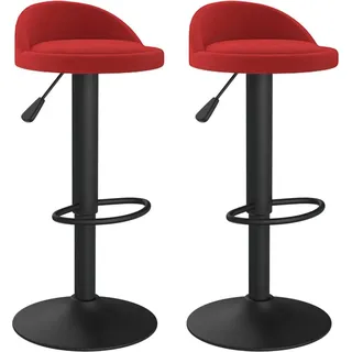 vidaXL Barhocker 2 Stk. Weinrot Samt - Rot