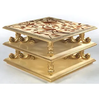 Couchtisch Tisch Beistelltisch Wohnzimmertisch Holz Royal Beistell Barock Neu - Gold