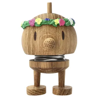 Hoptimist Midsommar Bumble - Wackelfigur aus Holz - H7,5 cm, Ø5,9 cm - Oak | Skandinavische Mittsommer Deko & Gute-Laune-Figur aus FSC-Eiche - Ideal als Positive Deko, Glücksbringer und Kleines Geschenk