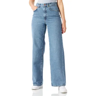 ONLY Damen Straight Leg Denim Jeans | High Waist Gerade Weite Hose | Wide Vintage Pants ONLHOPE, Farben:Blau, Größe:30W / 32L