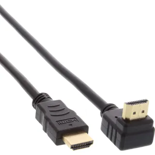 InLine HDMI Kabel, gewinkelt, HDMI-High Speed mit Ethernet, Stecker / Stecker, verg. Kontakte,
