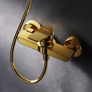 AM.PM X-Joy - Einhand-Brausebatterie Gold Duscharmatur Einhebel Brausebatterie Armatur Mischbatterie Brausearmatur Brausebatterie Wasserhahn Bad Mischbatterie Dusche