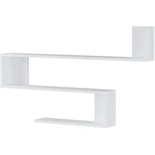 [en.casa] Wandregal Kitee 120 x 71,5 x 14,5 cm Weiß