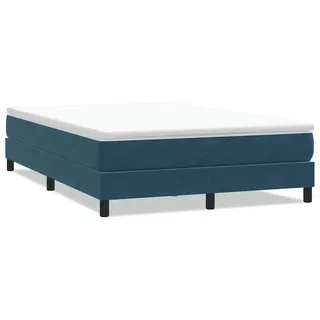 vidaXL Boxspringbett ohne Matratze Dunkelblau 140x220 cm Samt - Blau