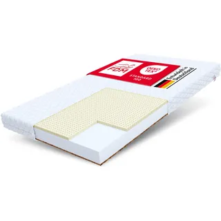 FDM PIKOLO Schaumstoffmatratze 90 x 190 cm Kindermatratze Härtegrad H2/H4 (Mittelweich/Hart) 11 cm Höhe Latex Kokos Matratze Hochelastischer HR Komfortschaum Zweiseitig Bezug Abnehmbar Waschbar