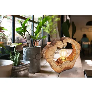 Globo Tischlampe Vinzenz 1-flammig Holzoptik 305 x 85 x 255 mm