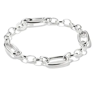 Charm-Armband THOMAS SABO "Charm Club Connect: mit drei Connect Links" Gr. 17, silber (silberfarben), Armbänder, Damen, 17, Silber 925 (recycelt), Charm-Armband