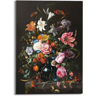 Reinders! »Glasbild Stilleben mit Blumen Mauritshuis - Alte Meister« Blumen 1 Stk. tlg., schwarz
