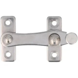 Amig - Türklopfer für Fensterläden rechts | 75 x 46 mm | Haken für Türen, Fenster und Fensterläden | Schloss innen und außen | Edelstahl 18/8 silber glänzend