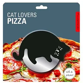 WESTCRAFT Pizzaschneider als schwarze Katze | Süßer Pizzaroller | Pizzamesser | Pizzarad | Pizzateiler | Pizza süß