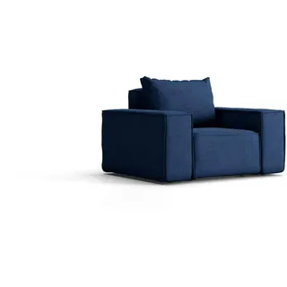 Kaiser Möbel Gartensessel Sonne Marineblau , Blau , Holz , Füllung: Komfortschaum , 115x73x88 cm , Gartenmöbel, Loungemöbel, Loungesessel