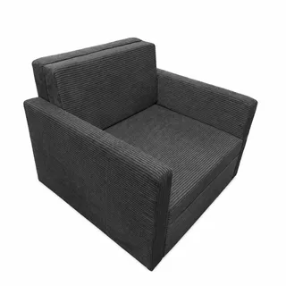 Sessel BETO - Schlafsessel Klappsessel mit Schlaffunktion – Cord Dunkelgrau - Grau