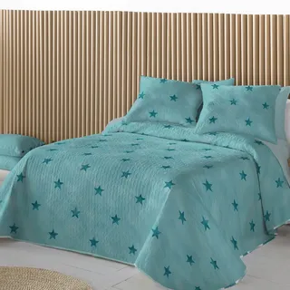 Antilo RONY Tagesdecke, wendbar, Blau, für Bett 150 cm (250 x 270 cm)